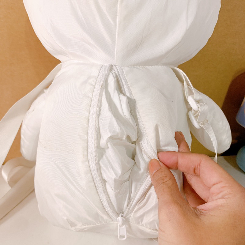 Túi gấu vải trắng thú nhồi bông đồ chơi dễ thương