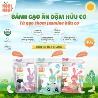 Bánh gạo ăn dặm hữu cơ cho bé từ 6 tháng tuổi - Nobi Nobi