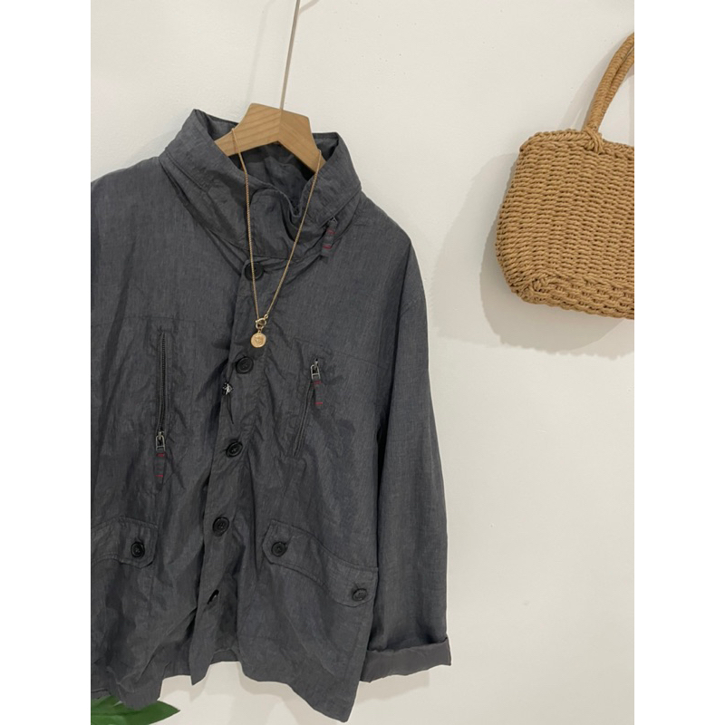 Áo khoác Nhật xám đậm newtag cổ cao siêu xịn