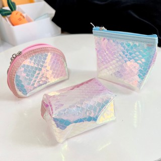 Móc Khóa Túi Ví Mini Tiện Dụng Đựng Tiền Đựng Đồ Mini Màu Hologram Tiên Cá