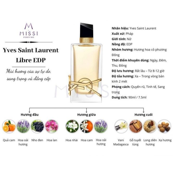 Nước hoa nữ Yves Saint Laurent Libre, chai chiết 10ml