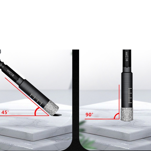 Mũi khoan kính khoan gạch men phủ kim cương chuôi lục giác khoan gạch đá hoa cương thủy tinh khoan kính phi 6 8 10 12mm