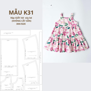 Rập giấy a0 váy bé k31