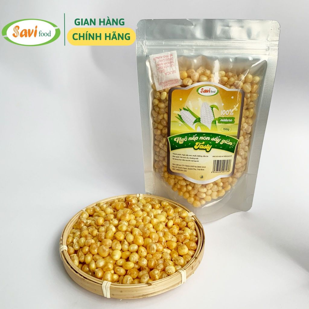 Ngô nếp non sấy giòn trọn vị đậm đà 450gram , thơm ngon giòn rụm SaviFood