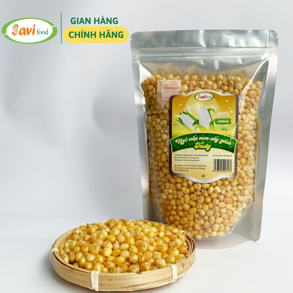 Ngô nếp non sấy giòn trọn vị đậm đà 450gram , thơm ngon giòn rụm SaviFood