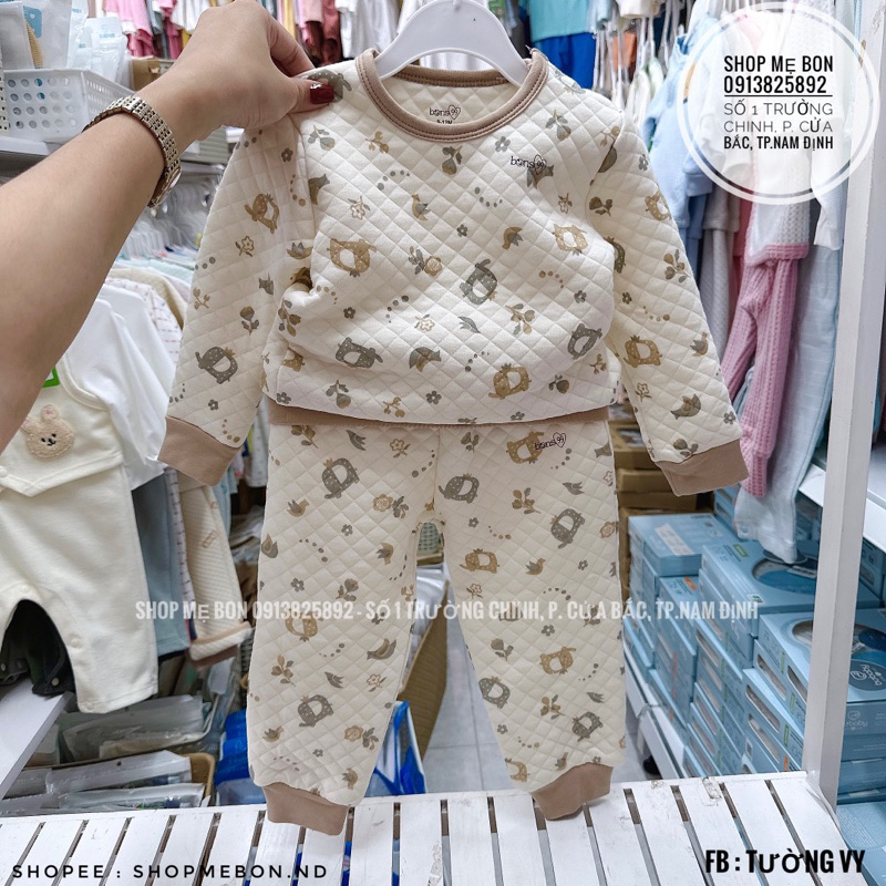 Bộ Bons dài tay trần bông cho bé trai bé gái