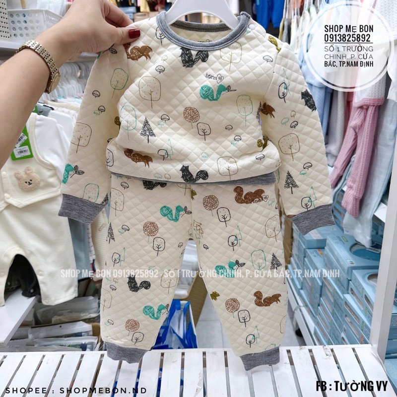 Bộ Bons dài tay trần bông cho bé trai bé gái