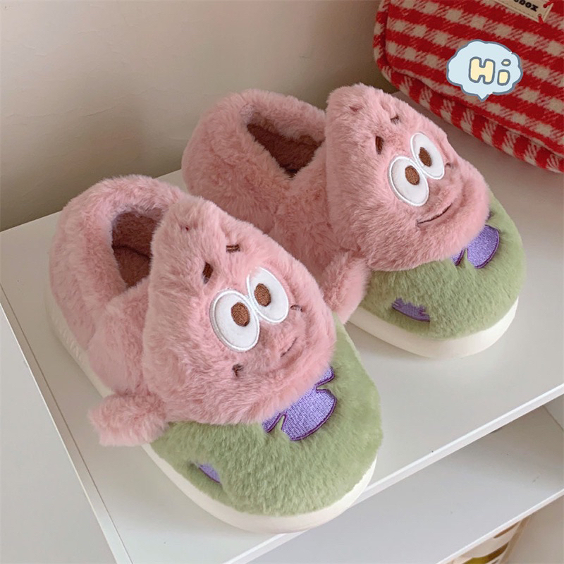 Dép Bông Đi Trong Nhà Mùa Đông Hình Bọt Biển Patrick Star Dễ Thương