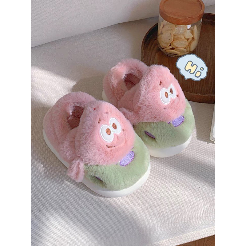 Dép Bông Đi Trong Nhà Mùa Đông Hình Bọt Biển Patrick Star Dễ Thương