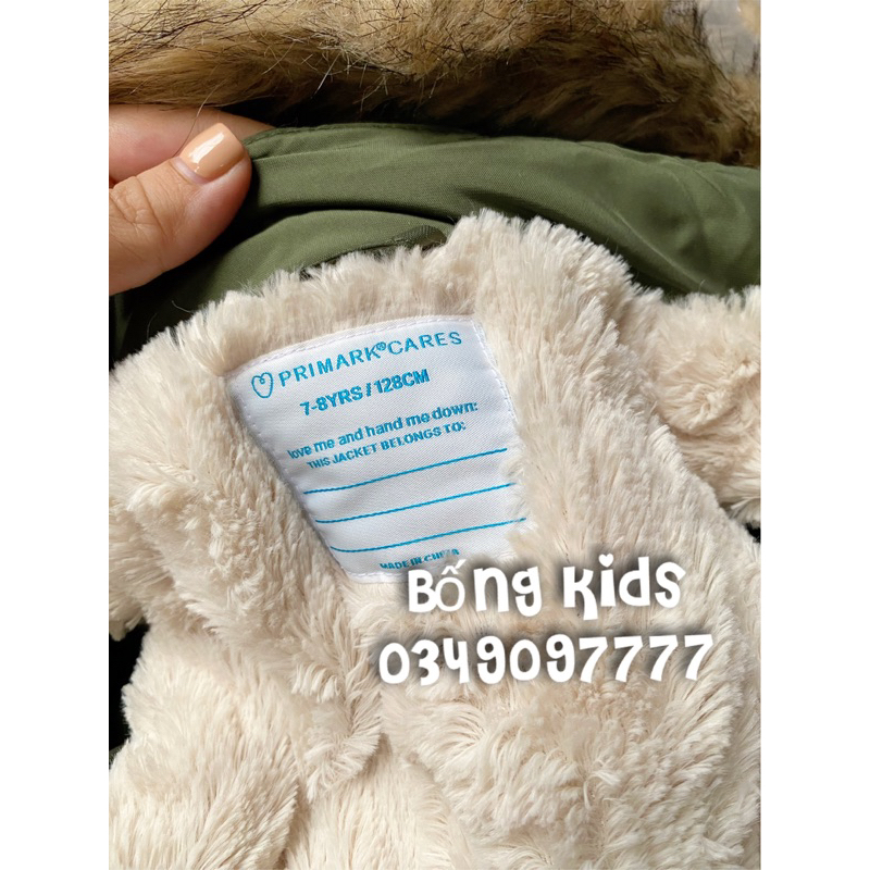 Áo Parka Bé Gái Lót Lông Xanh Rêu PR