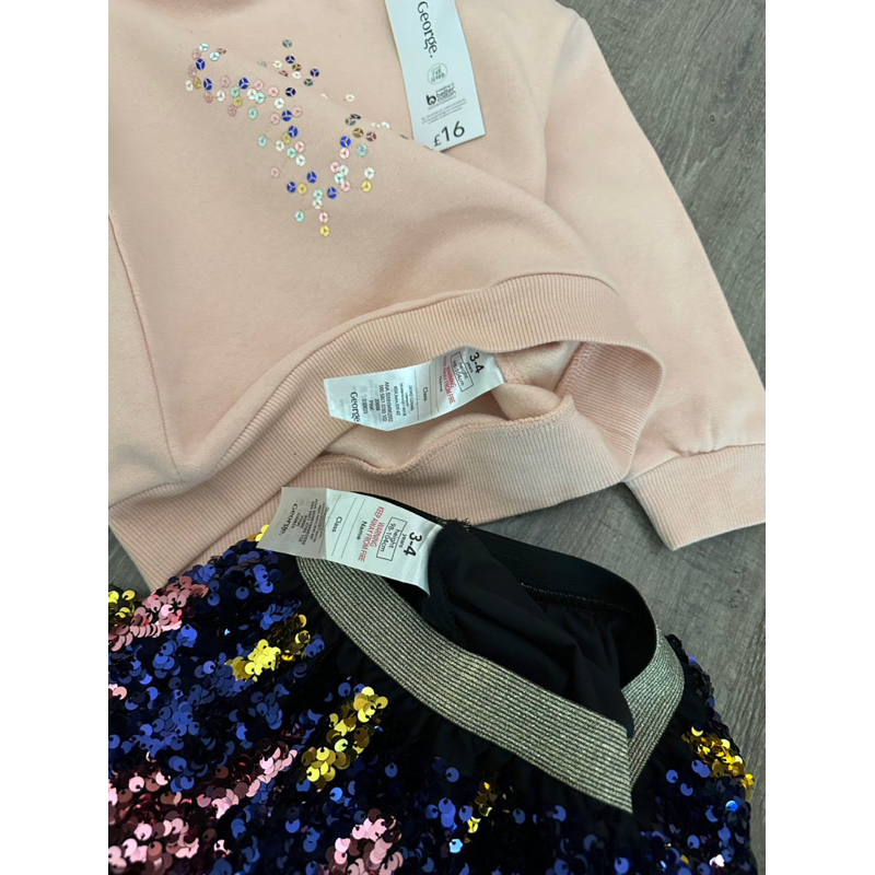 Set váy sequin GG UK bé gái