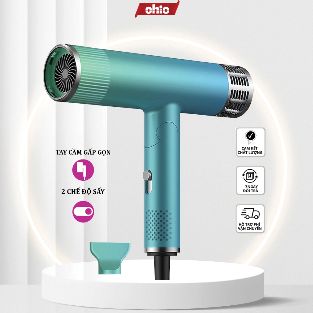 Máy sấy tóc mini gấp gọn OHIO 2 chiều kiểu dáng mới, tạo kiểu chuyên nghiệp