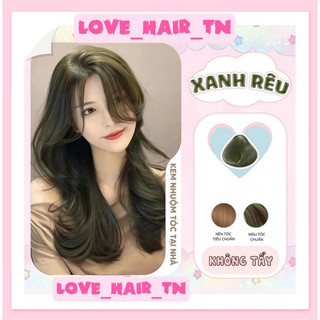 Thuốc nhuộm màu xanh rêu không cần tẩy tặng Oxi và gang tay