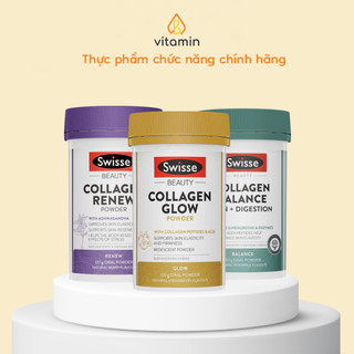 Collagen Swisse Powder dạng bột đủ 3 dòng Glow, Renew và Balance