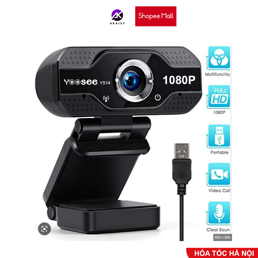 Webcam Máy Tinh,Full HD 1080/720 AKA1SY ,Có Mic Siêu Nét Dùng Cho PC Laptop, Livestream, Học Online ,Bảo hành 12 Tháng