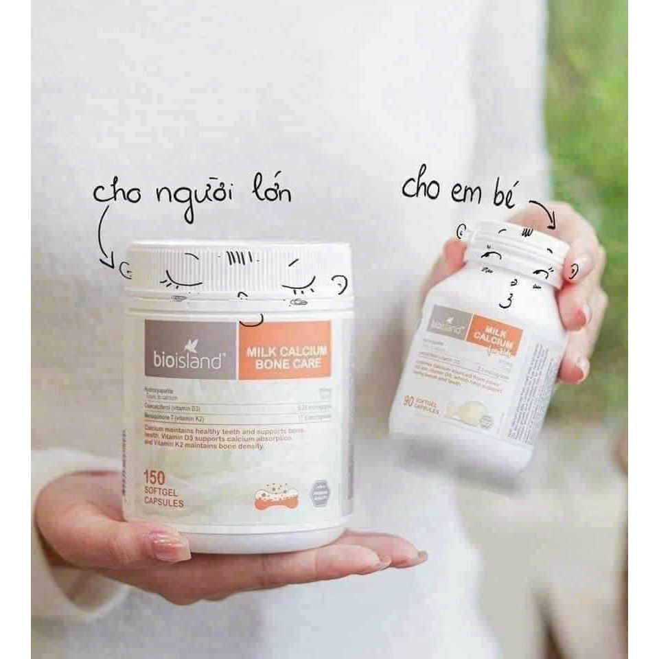 Viên uống bổ sung canxi sữa Bio Island Milk Calcium Úc 150 VIÊN