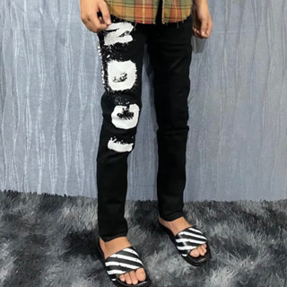 Quần jean nam boy phố phối sọc tua lai form chuẩn dáng đẹp chất vải dày co giãn mẫu mới cao cấp