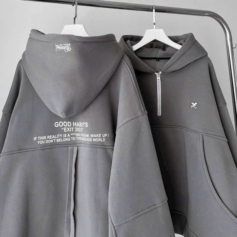 Áo Khoác Nỉ Croptop Dày Dặn, Thêu Họa Tiết Phối Màu Cá Tính.Tp