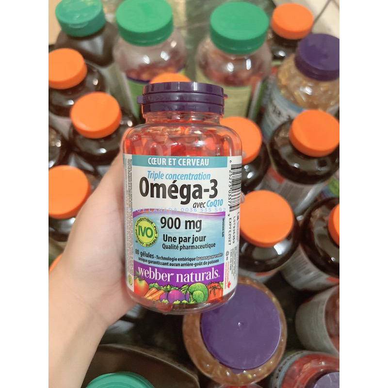 Dầu cá Omega 3 900mg Triple Strength Webber Naturals - khử tanh 200v EPA/DHA date 2027-Costco Canada