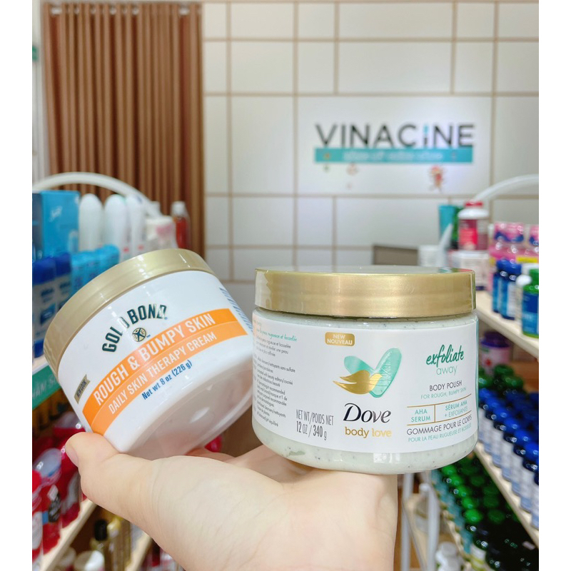 Mangtaybaby - Tẩy tế bào chết cho da viêm nang lông Dove Body Love AHA Exfoliate Mỹ