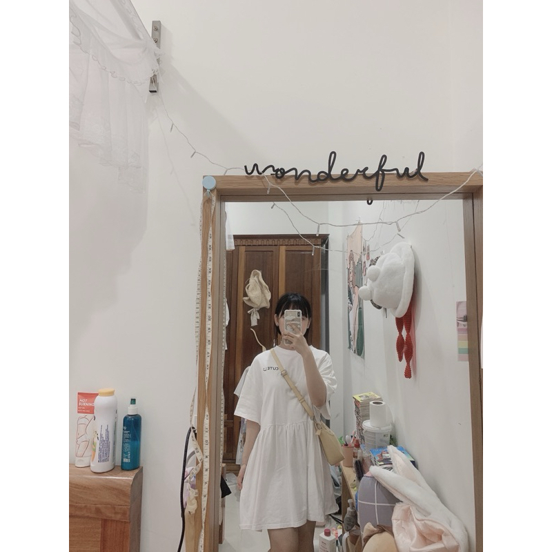 đầm babydoll buddies.25 thêu chữ xinh xẵn