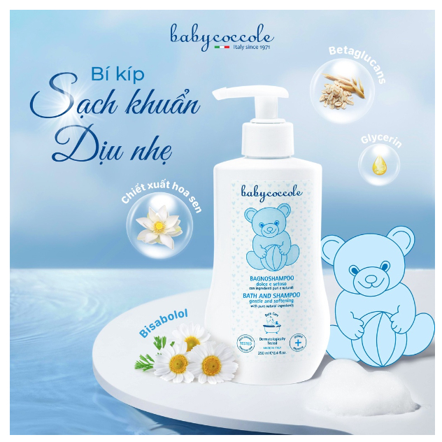Sữa tắm gội 2 trong 1 Babycoccole chiết xuất hoa sen / sữa tắm. dầu gội Baby cocole 250ml/ 400ml cho bé sơ sinh 0M+