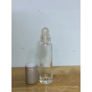 Chai Lọ Bi Lăn 10ml Trắng trong nắp bạc