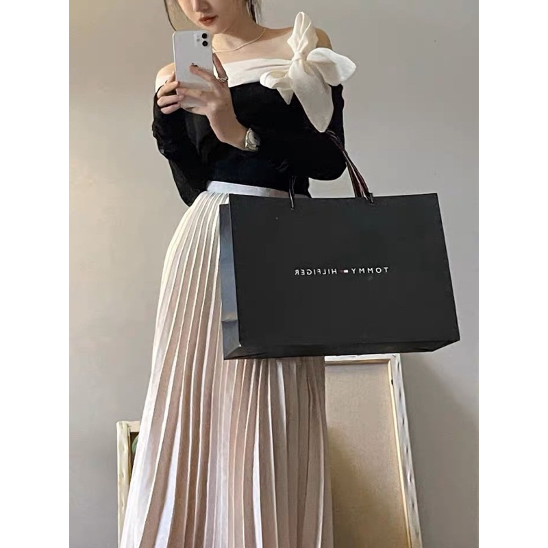 Áo trễ vai bèo thắt nơ xinh xắn, áo kiểu nữ trễ vai gợi cảm vải cotton thun cao cấp