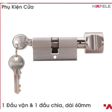 Ruột khóa 1 đầu chìa, 1 đầu vặn Hafele dài 60mm 916.96.307