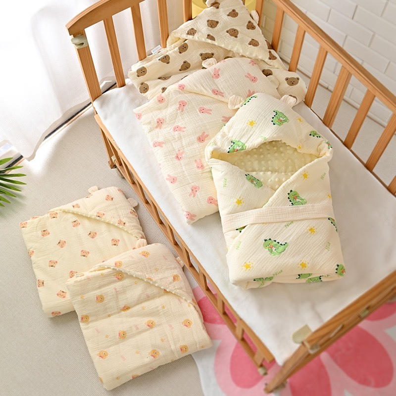 khăn ủ choàng xố nhung hạt đậu trần bồn cho bé ấm áp mùa đông