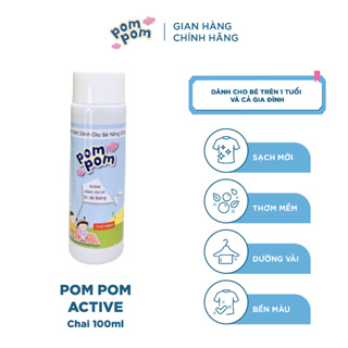 Nước Giặt Xả Cho Bé Trên 1 Tuổi và Cả Nhà Pom Pom Active Sạch mới, Thơm Mềm