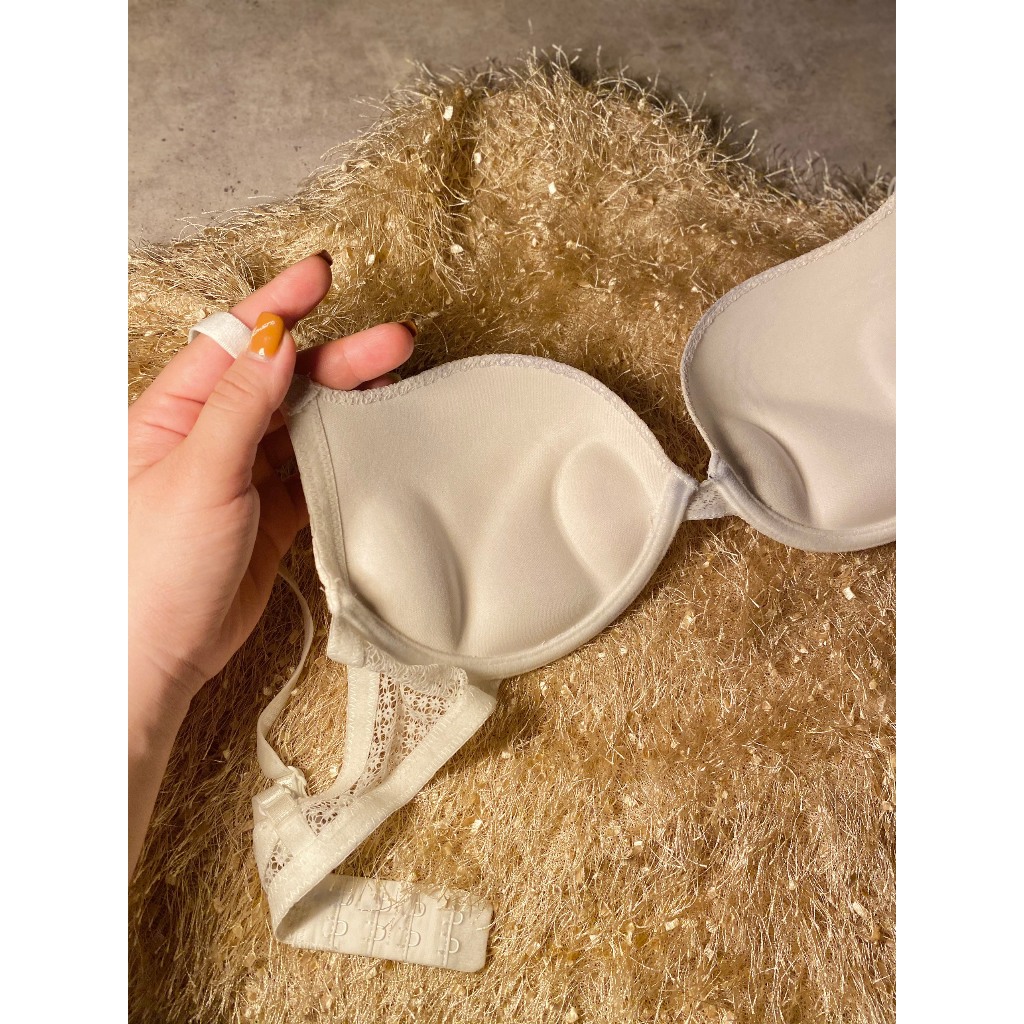 Áo ngực nữ mút dày có gọng trắng trơn xuất dư cho nữ