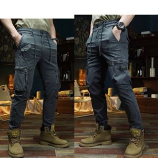 Quần Jogger kaki nam túi hộp TH1234 có khoá kéo lưng thun đúng phom không bai