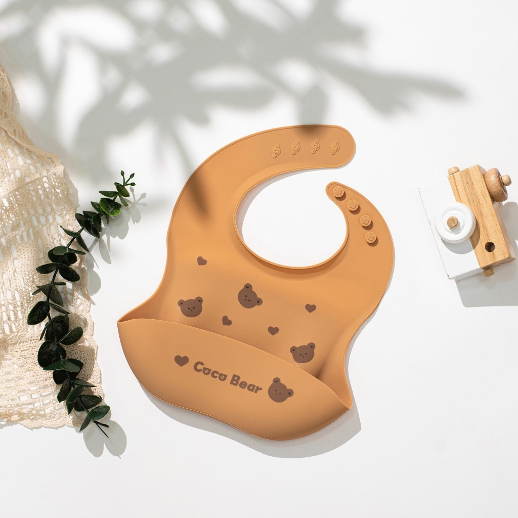 Yếm Ăn Dặm Silicon Có Máng Chống Rơi Vãi