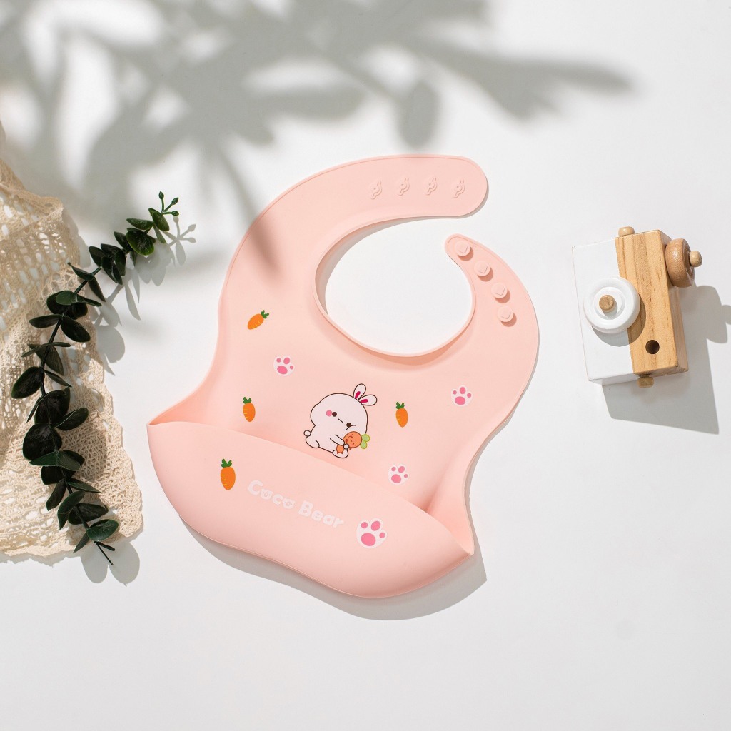 Yếm Ăn Dặm Silicon Có Máng Chống Rơi Vãi