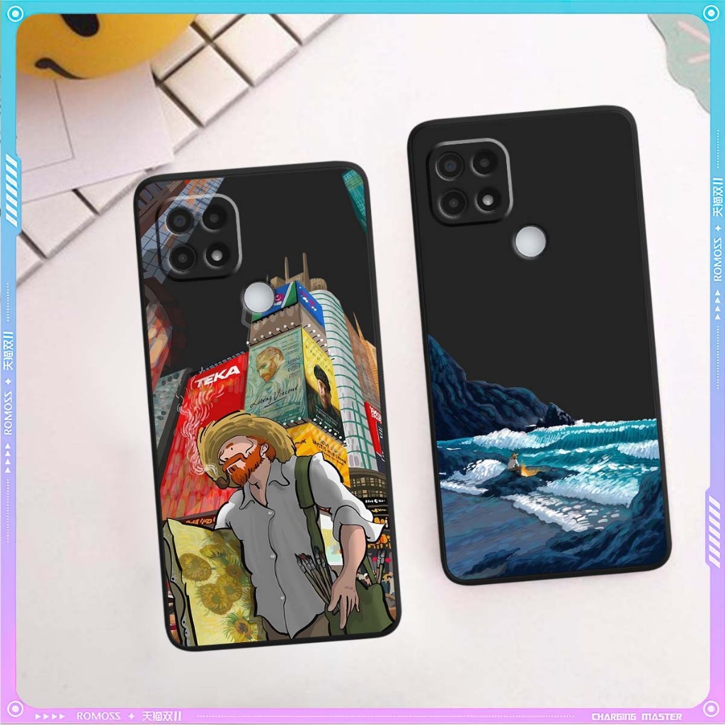 Oppo A15 / A15s Cạnh Vuông Bảo Vệ Cam / hình họa tiết