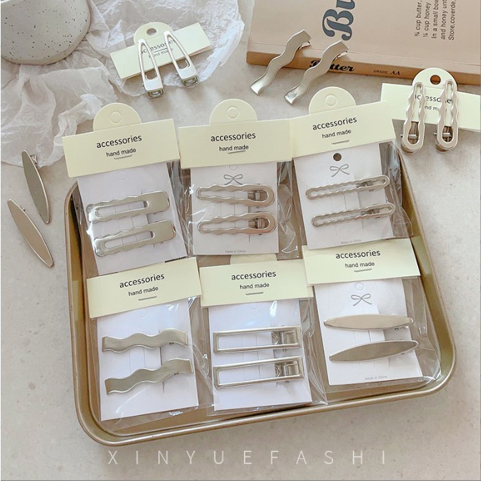 Set kẹp tóc kim loại phong cách Hàn Quốc thanh lịch dành cho nữ SP0010