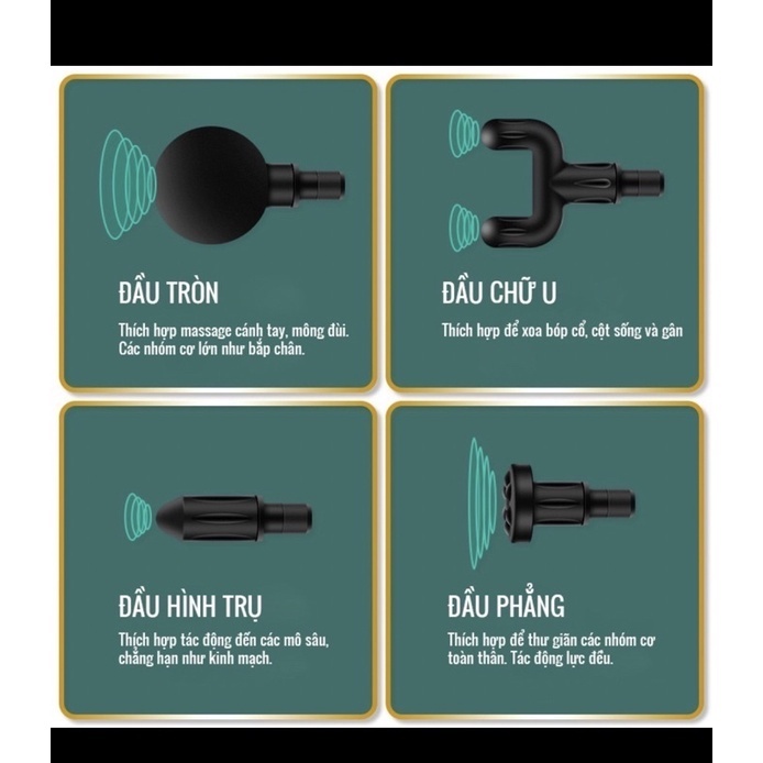 Máy massage cầm tay VD.STORE 6 chế độ giảm đau mỏi cơ bắp mát xa lưng vai cổ gáy mat xa toàn thân có đèn led