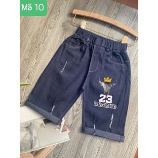 Quần jean lửng bé trai , quần jean ngố, quần bò lửng mềm dãn bé trai 20-30kg