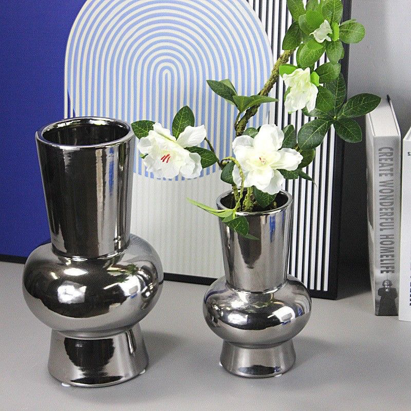 Bình cắm hoa tráng gương cao cấp trang trí phong khách hiện đại sang trọng dùng để cắm hoa