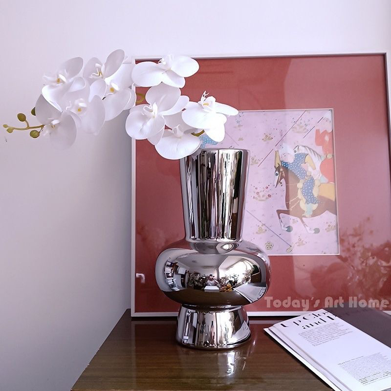 Bình cắm hoa tráng gương cao cấp trang trí phong khách hiện đại sang trọng dùng để cắm hoa