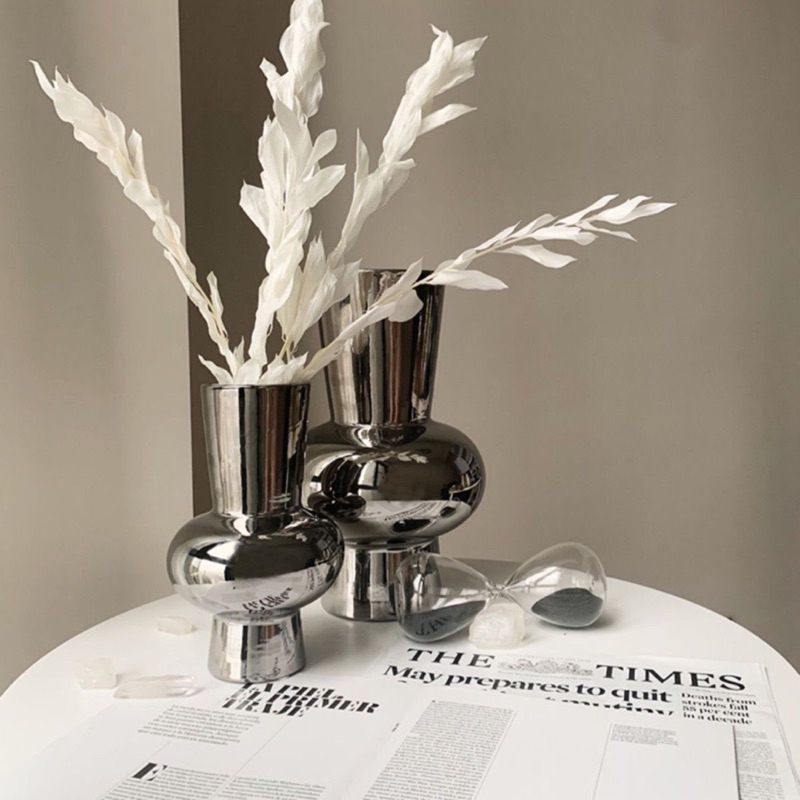 Bình cắm hoa tráng gương cao cấp trang trí phong khách hiện đại sang trọng dùng để cắm hoa