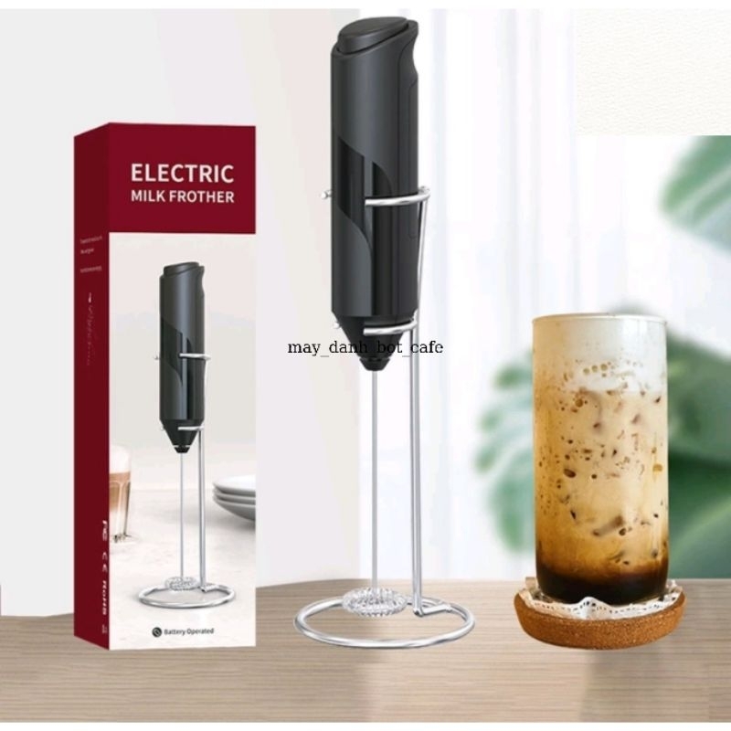 Máy đánh trứng máy tạo bọt cafe mini cầm tay,máy dùng pin có giá đỡ
