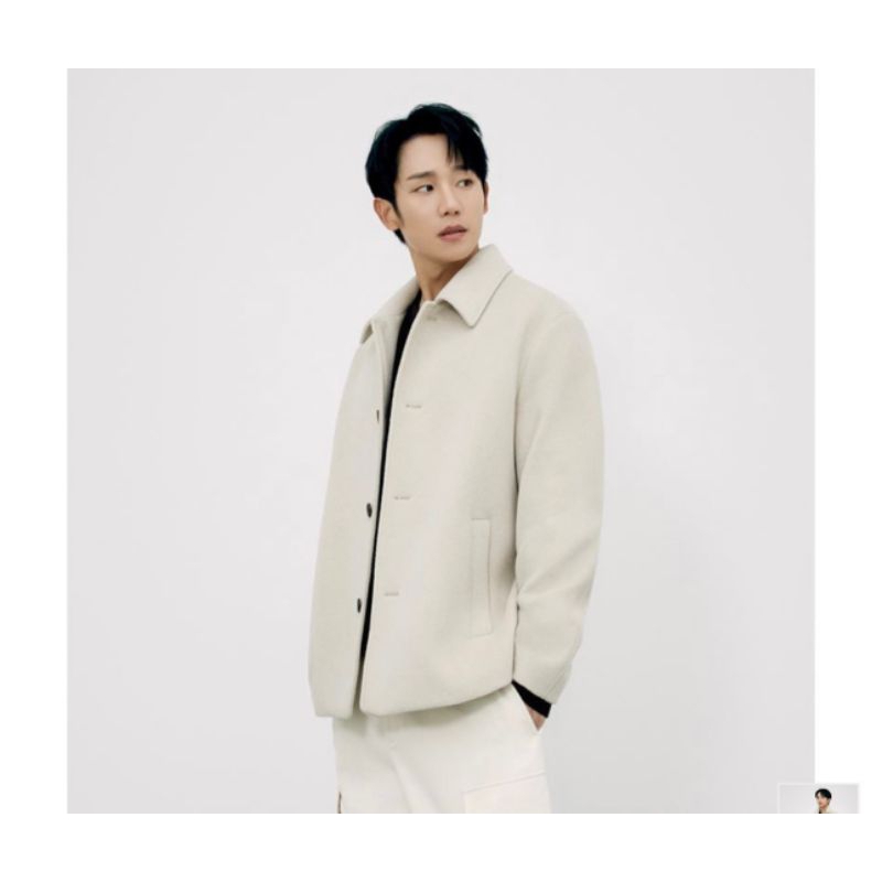 Áo khoác dạ dáng dài mind brig.e 2 màu đen kem chính hãng hàn quốc