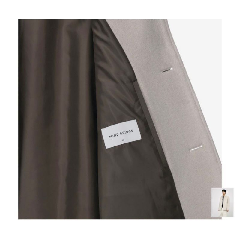 Áo khoác dạ dáng dài mind brig.e 2 màu đen kem chính hãng hàn quốc