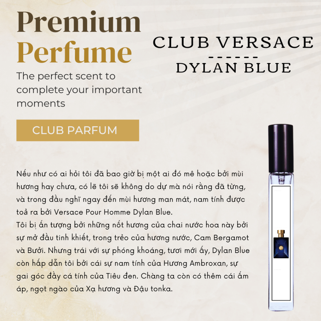 Nước hoa Nam Club Versace Pour Homme Dylan Blue EDT