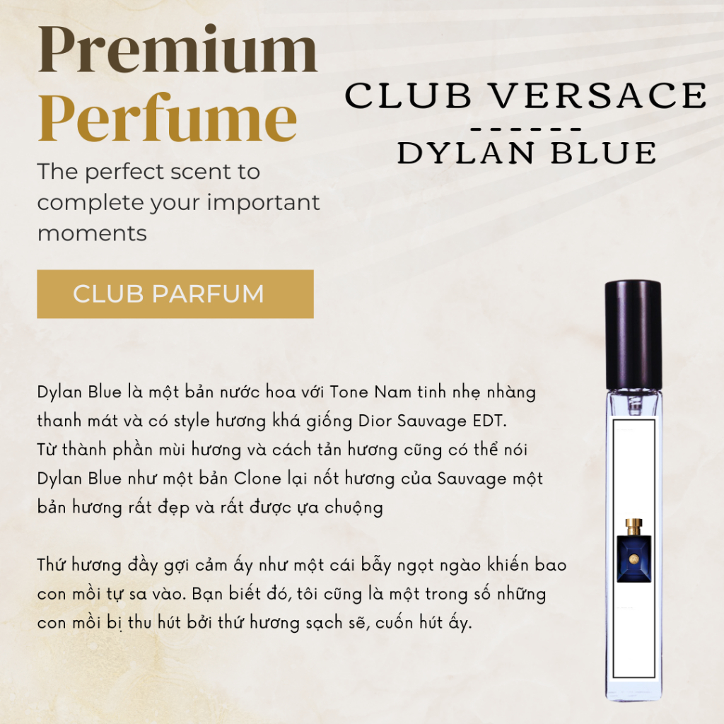Nước hoa Nam Club Versace Pour Homme Dylan Blue EDT