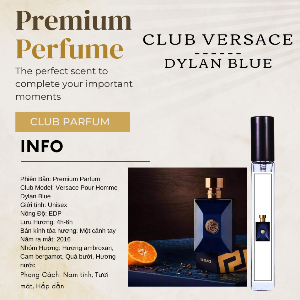 Nước hoa Nam Club Versace Pour Homme Dylan Blue EDT