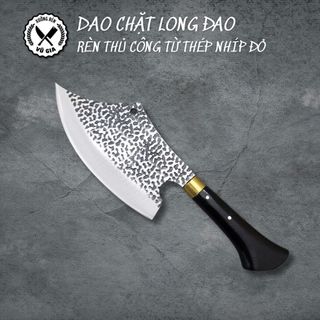 Dao Chuyên Chặt Dáng Long Đ.ao - Rèn Từ Thép Nhíp Dập Vân 2 Mặt Siêu Đẹp