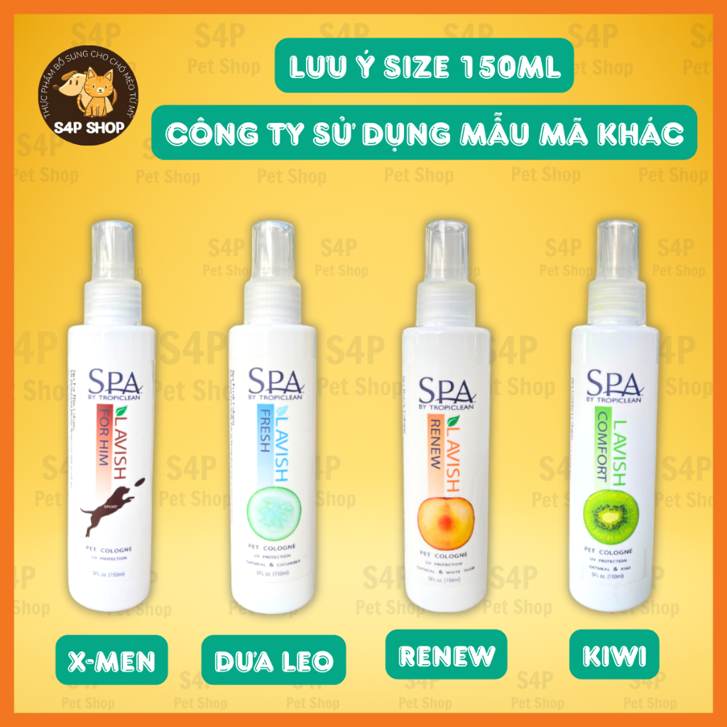 Nước hoa thiên nhiên dưỡng lông, chống bạc màu lông, thơm lâu, xịt dưỡng lông hương tự nhiên Tropiclean cho chó mèo